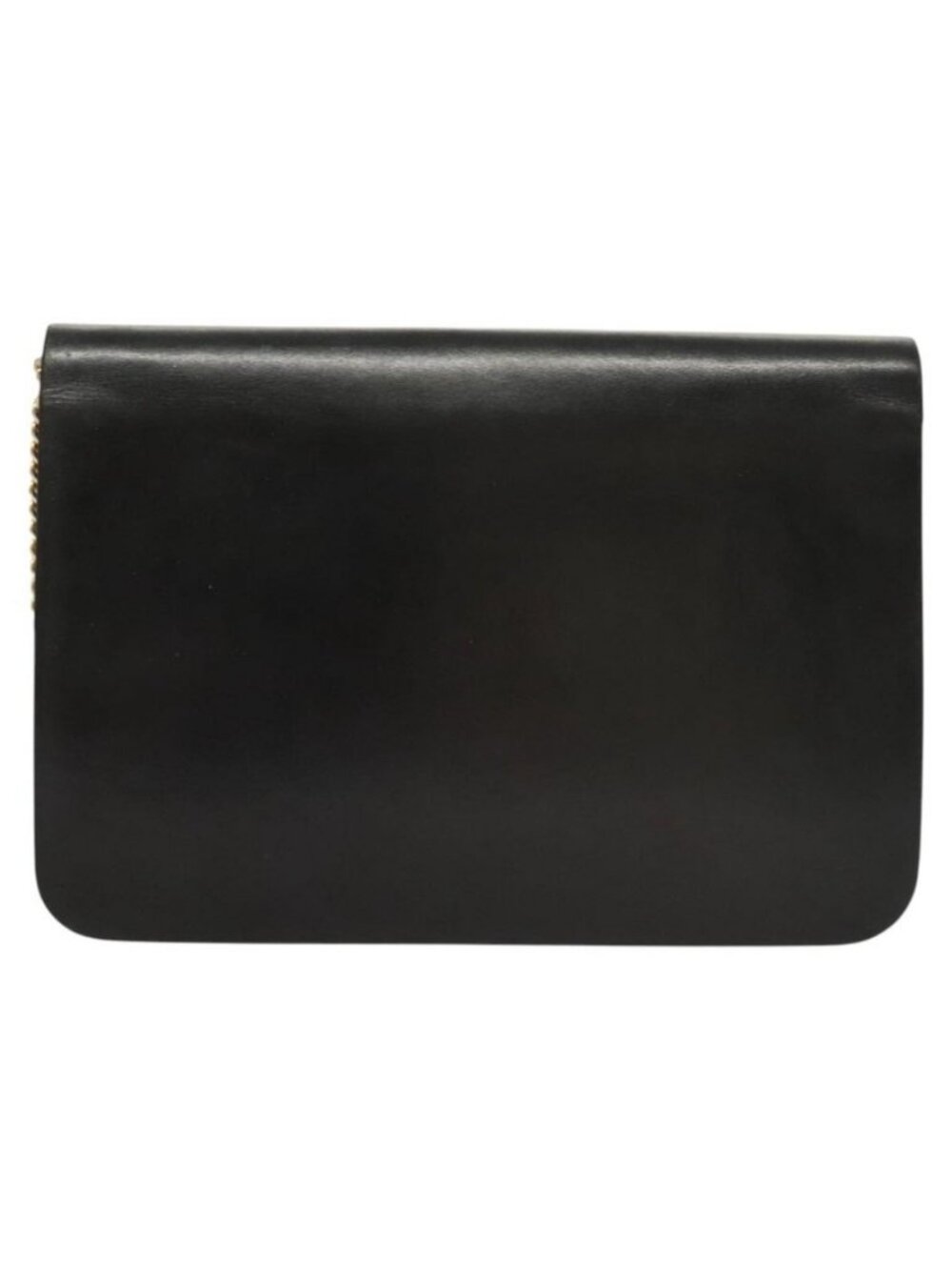 Authentic Christian Dior Chain Shoulder Bag Leather Black Gold - Picture 9 of 16